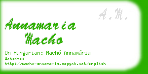 annamaria macho business card